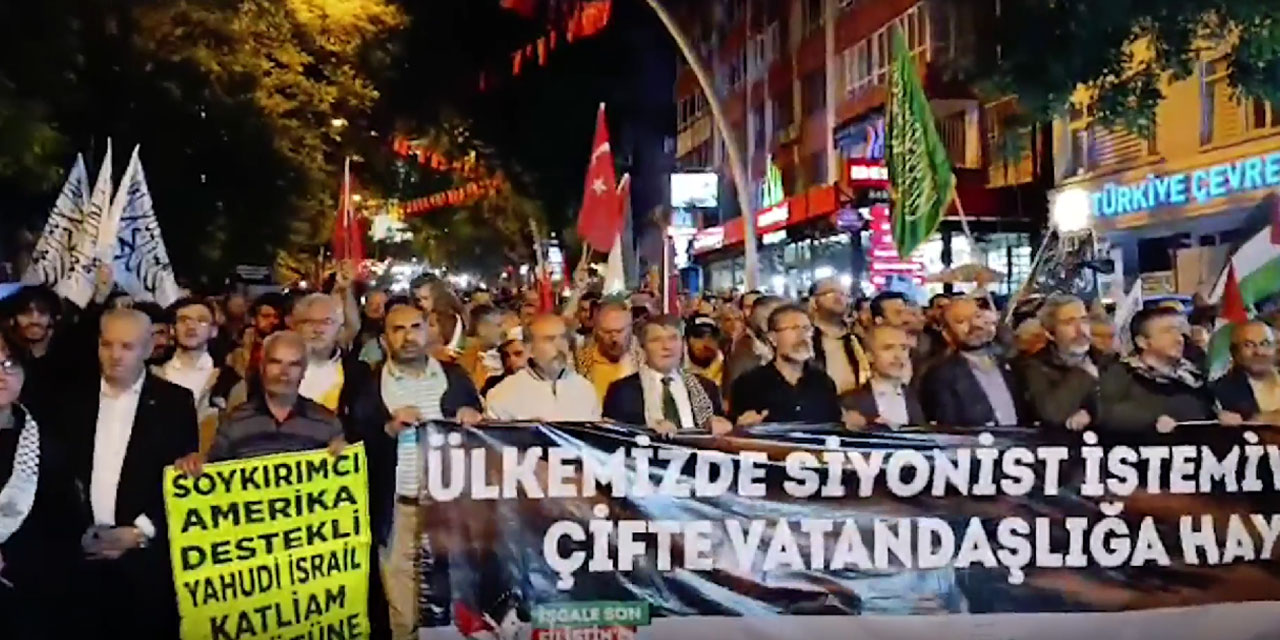 Ankara'da İsrail'e lanet yağdı: Filistin Dayanışma Platformu üyeleri Sıhhıye'ye yürüdü