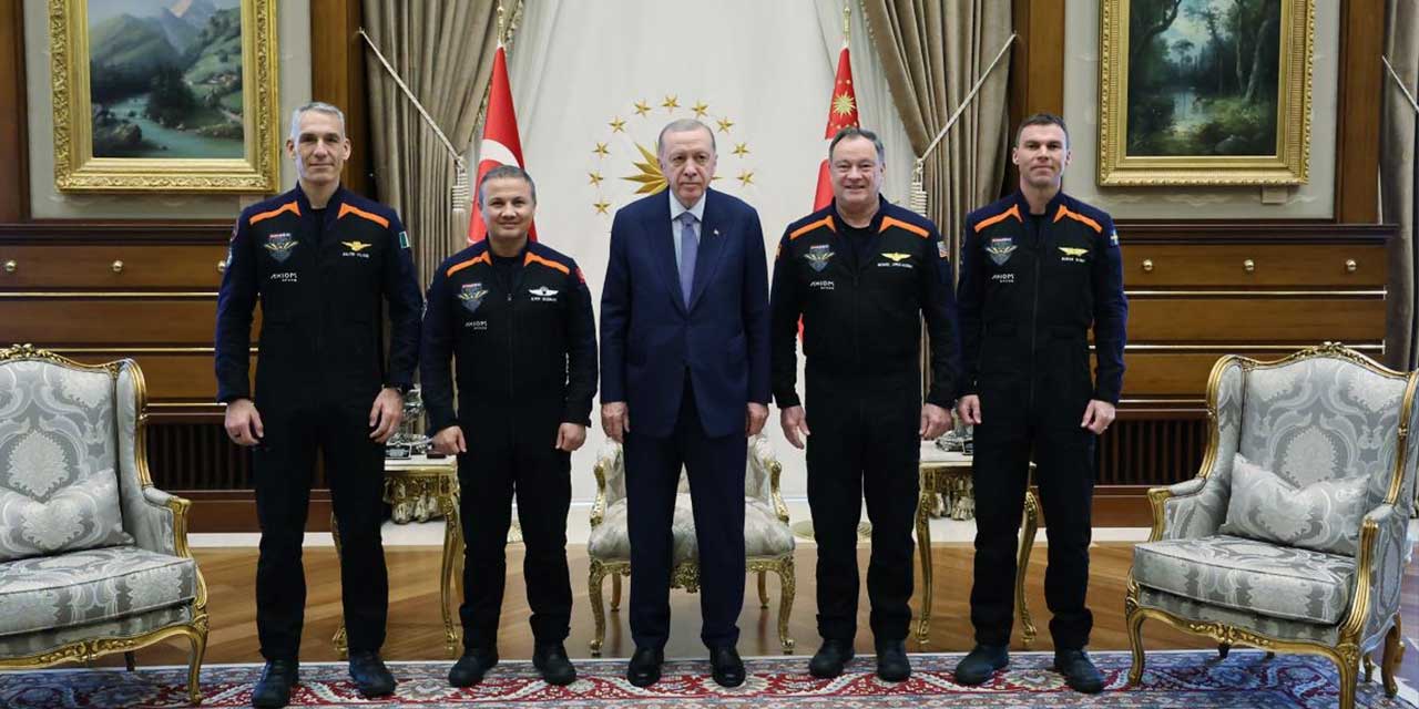 Cumhurbaşkanı Erdoğan AX-3 astronotlarını kabul etti!