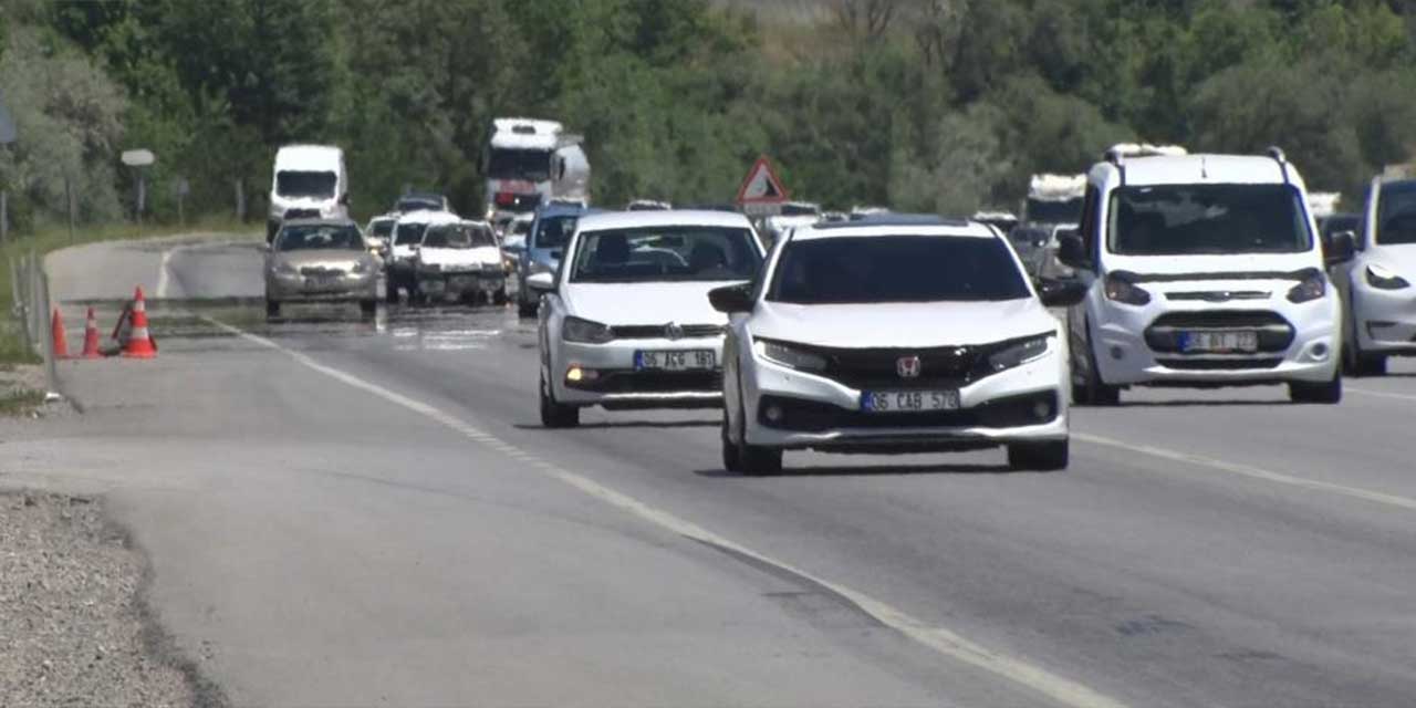 Ankara-Samsun karayolunda trafik yoğunluğu!