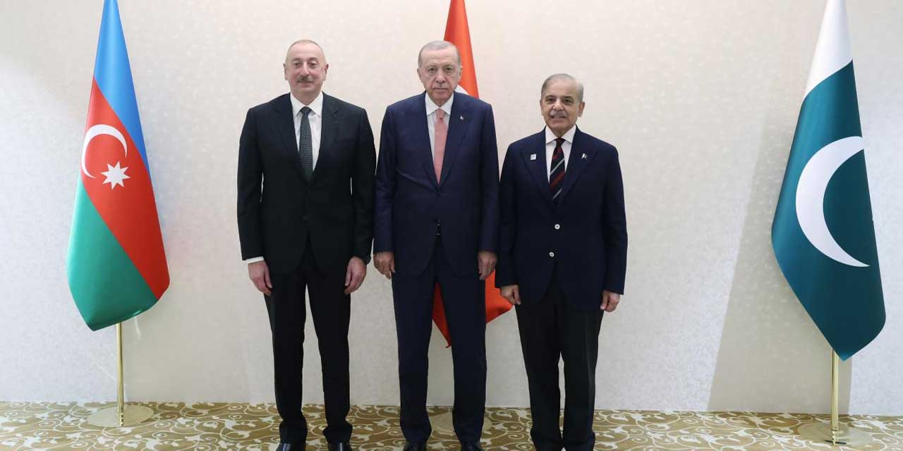 Cumhurbaşkanı Erdoğan, Aliyev ve Şerif ile bir araya geldi: Aliyev'le samimi sohbet