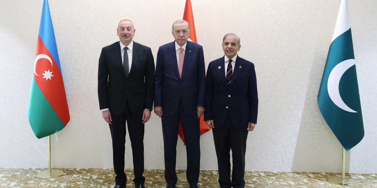 Dışişleri Bakanlığı, Erdoğan'ın Aliyev ve Şerif ile yaptığı üçlü görüşmenin detaylarını aktardı
