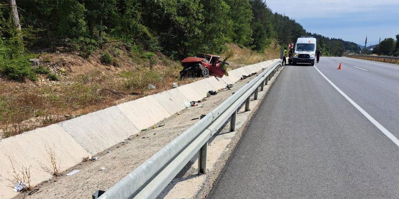 Bolu-Mudurnu yolunda feci kaza!  27 yaşındaki gencin acı sonu!