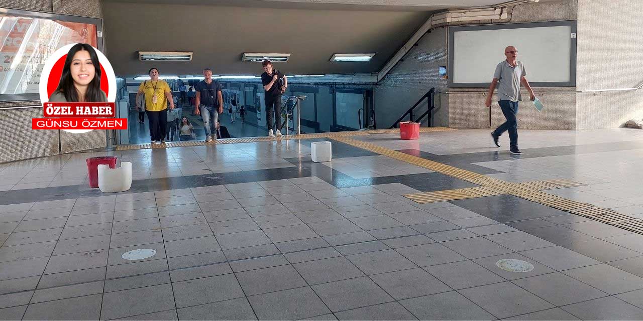 Ankara Batıkent metro istasyonundaki kovalar pes dedirtti!