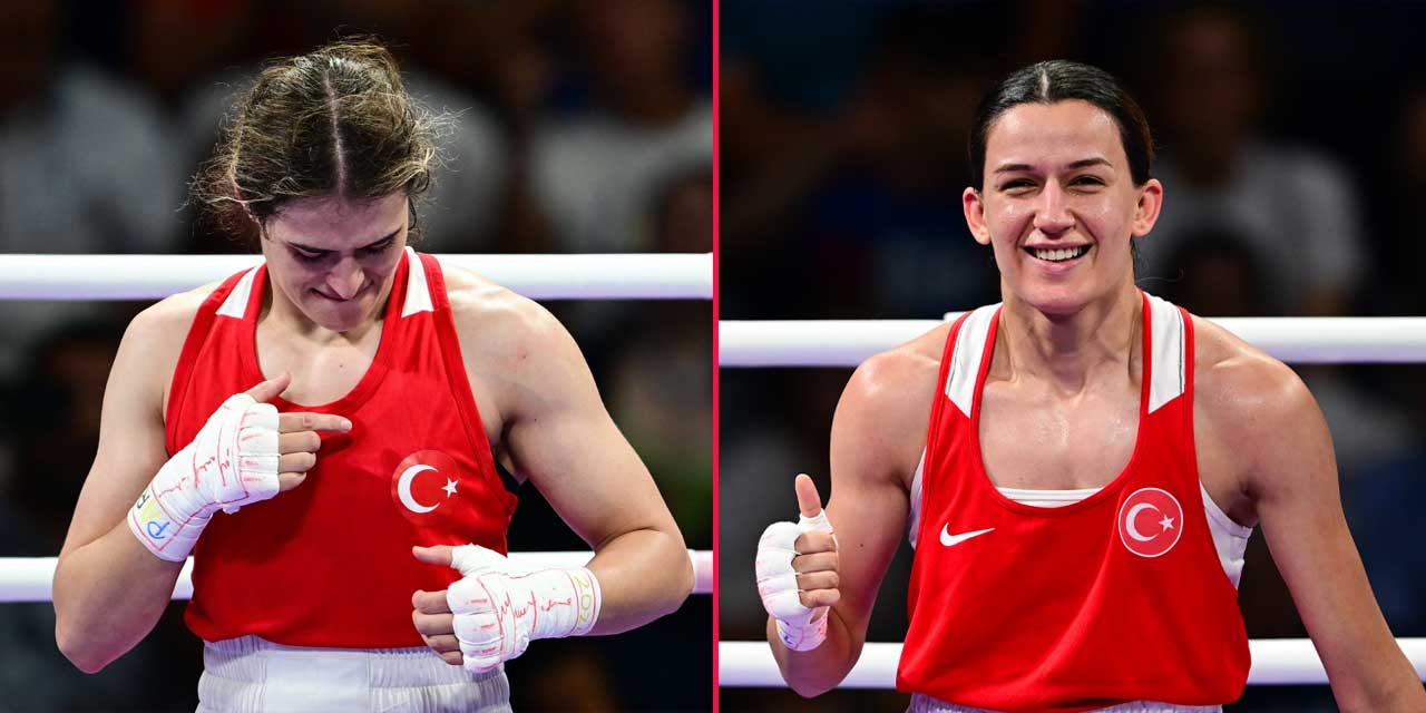 Paris 2024'te Esra Yıldız Kahraman'dan bronz madalya geldi: Hatice Akbaş, H. Kübra İlgin ve  Hakan Reçber madalya için sahnede