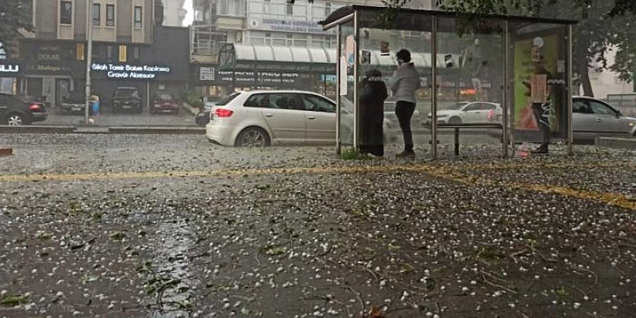 Ankara'da dolu yağışı: Kahramankazan'da kısa süreli dolu etkili oldu