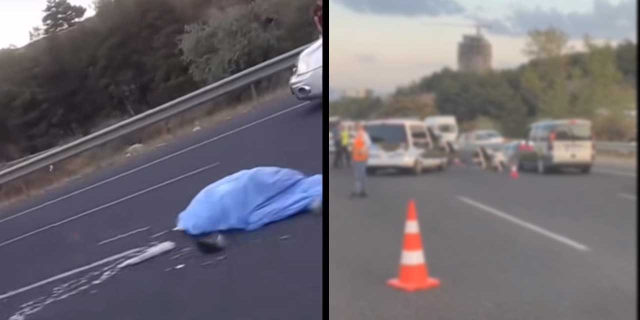 Ankara'da Pursaklar girişinde feci kaza: Çevre yolunda meydana gelen trafik kazasında bir yaya can verdi