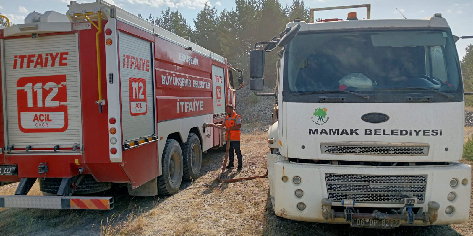 Mamak Belediyesi yangın söndürme çalışmalarına katıldı