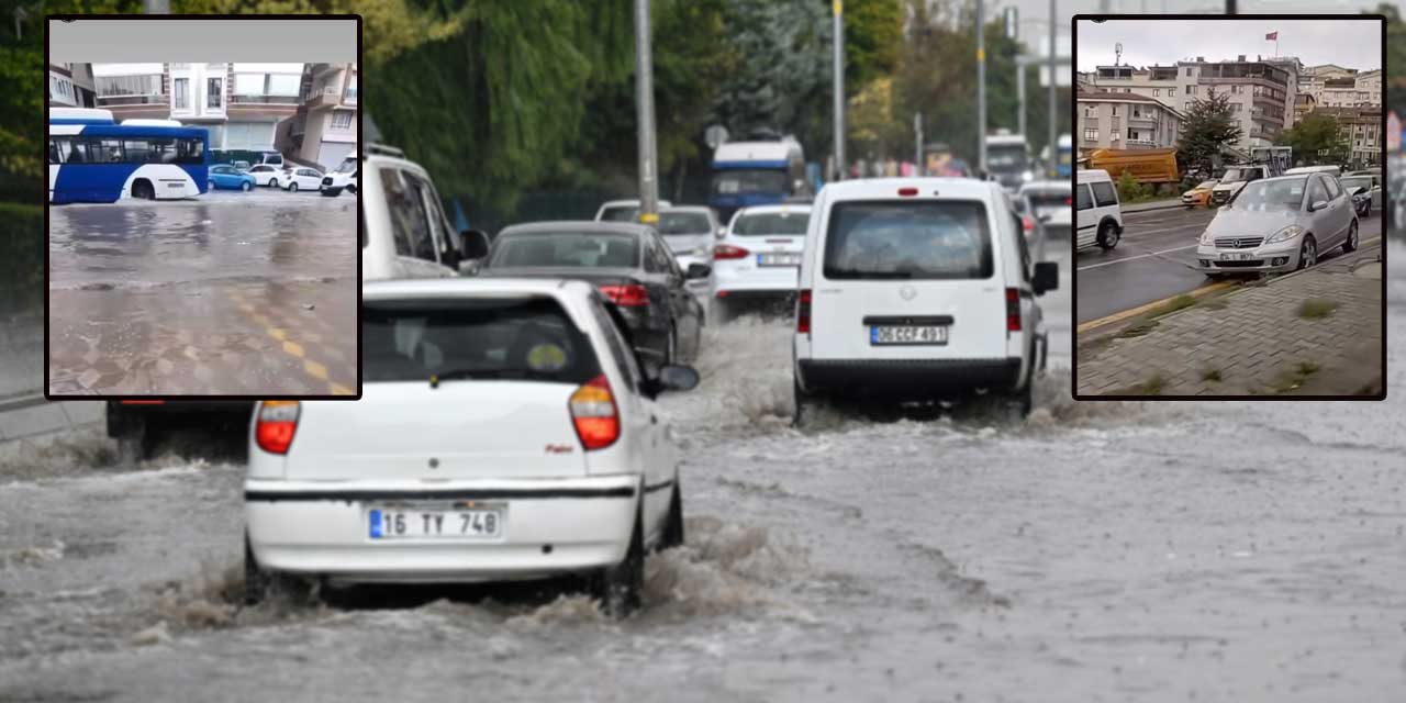 Ankara'da kısa süreli sağanak yağış Sincan ve Etimesgut'ta etkili oldu: Trafik kazaları yaşandı, yollar göle döndü