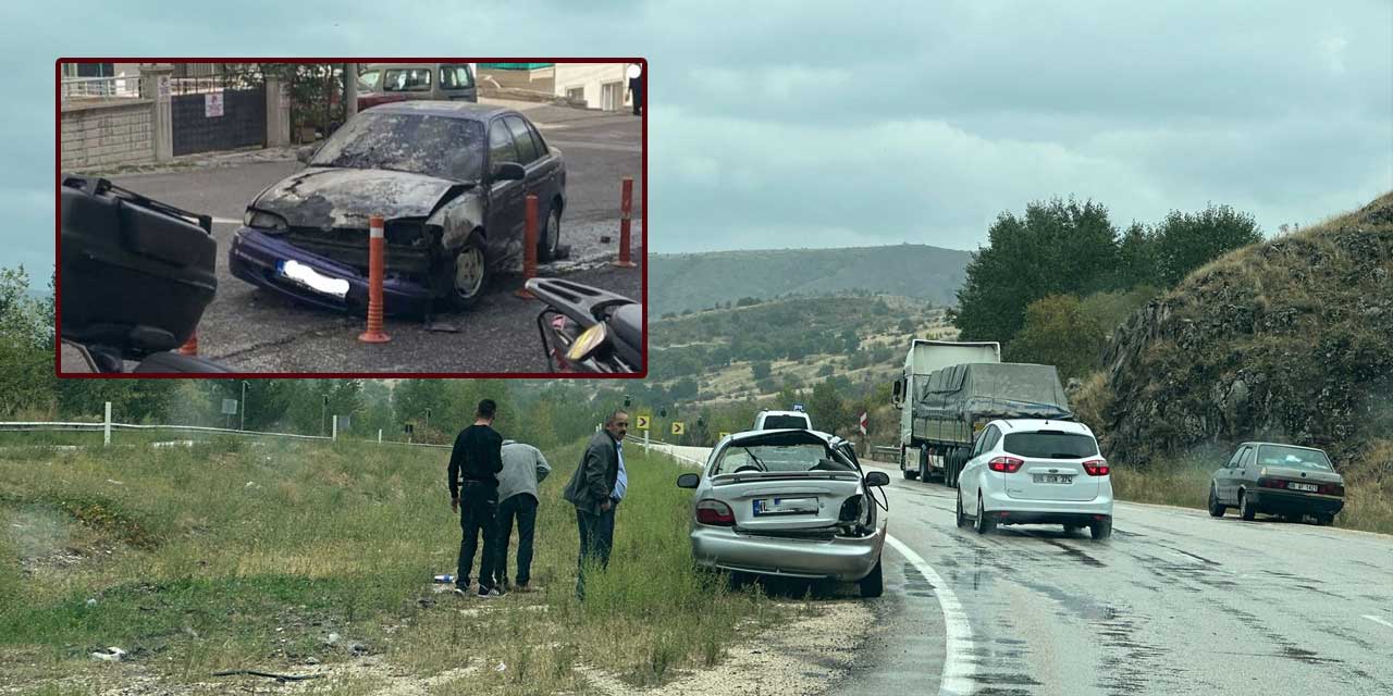 Kızılcahamam'da yağmurlu hava kazaları da beraberinde getirdi: Yaralılar var