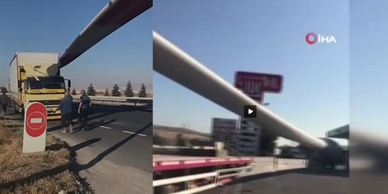 Ankara'da rüzgar türbini taşıyan TIR kamyona çarptı