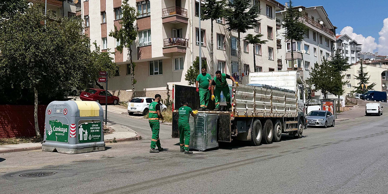 Çankaya Belediyesi çöp konteynerlerini yeniledi