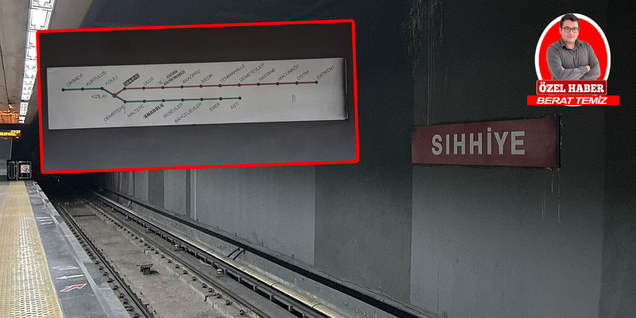 Sıhhiye metro istasyonundaki eski tabelalar yenilenmeyi bekliyor