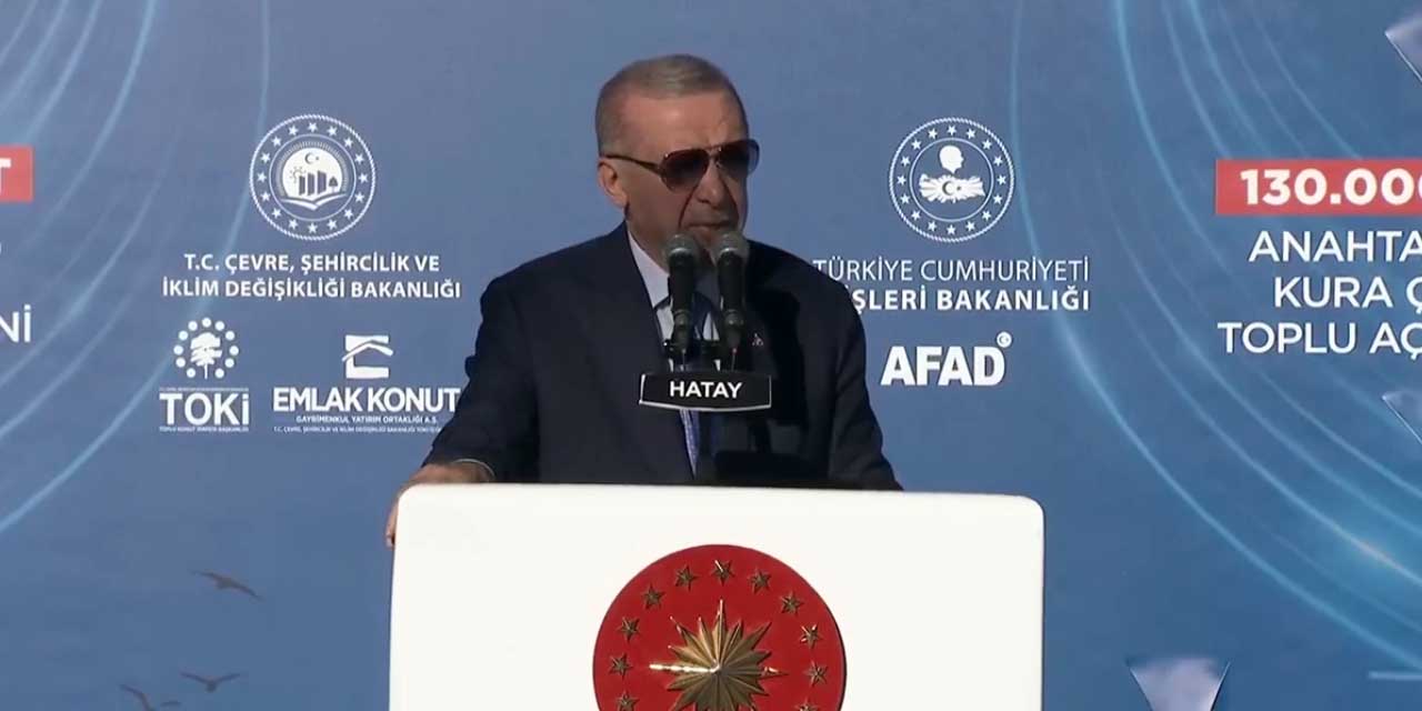 Cumhurbaşkanı Erdoğan Hatay’da törende konuşuyor