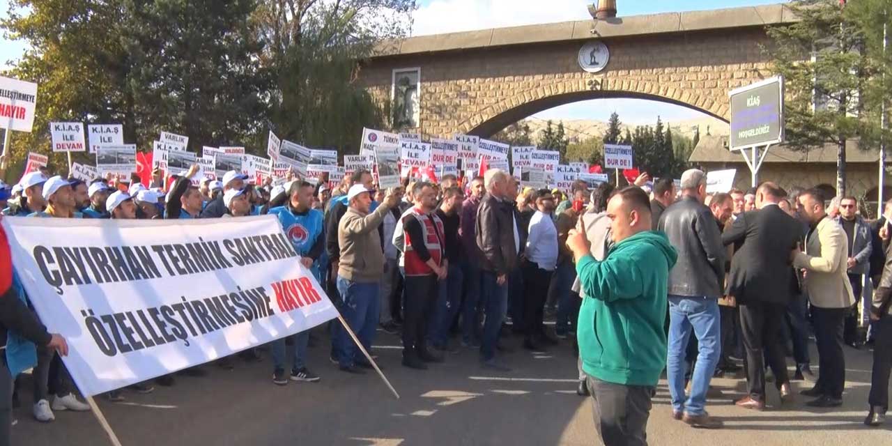 Nallıhan'da madencilerden özelleştirme karşıtı eylem: "Tüm Türkiye’nin sorunudur"