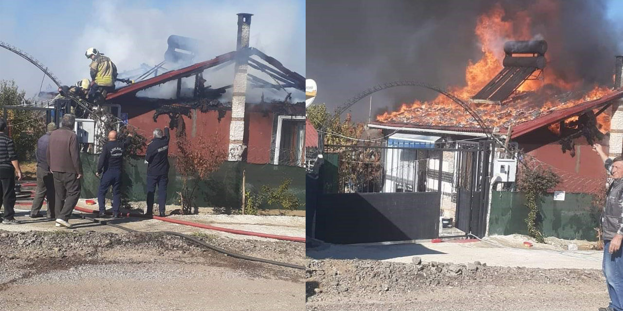 Elmadağ'da ev yangını: Gözyaşları içinde izledi