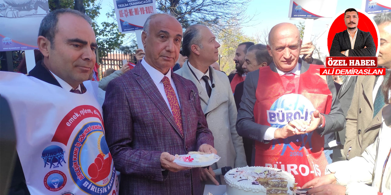 Büro-İş Sendikası'ndan "Pasta Pay Etme" temalı protesto