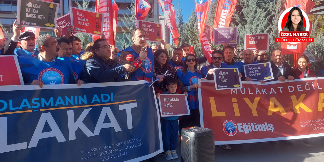 Öğretmenlerden MEB önünde mülakatlara karşı eylem!