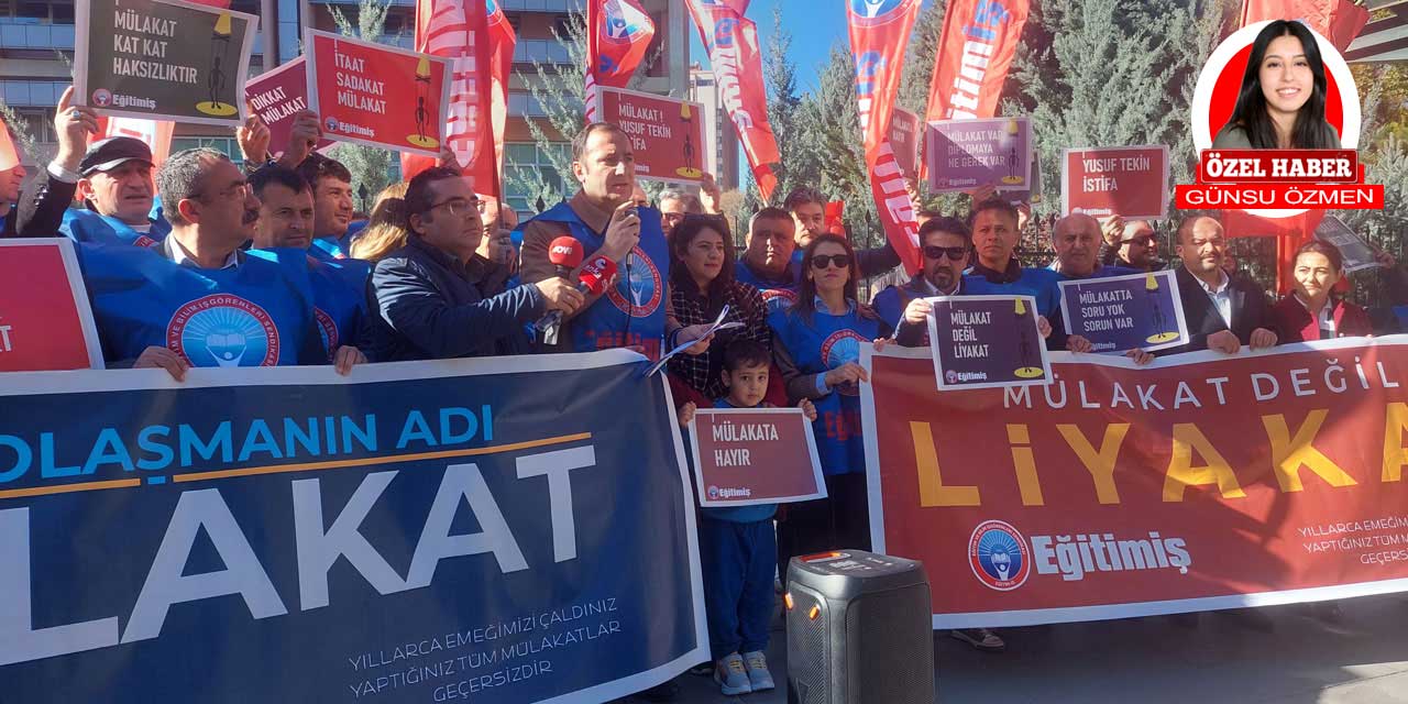 Öğretmenlerden MEB önünde mülakatlara karşı eylem!