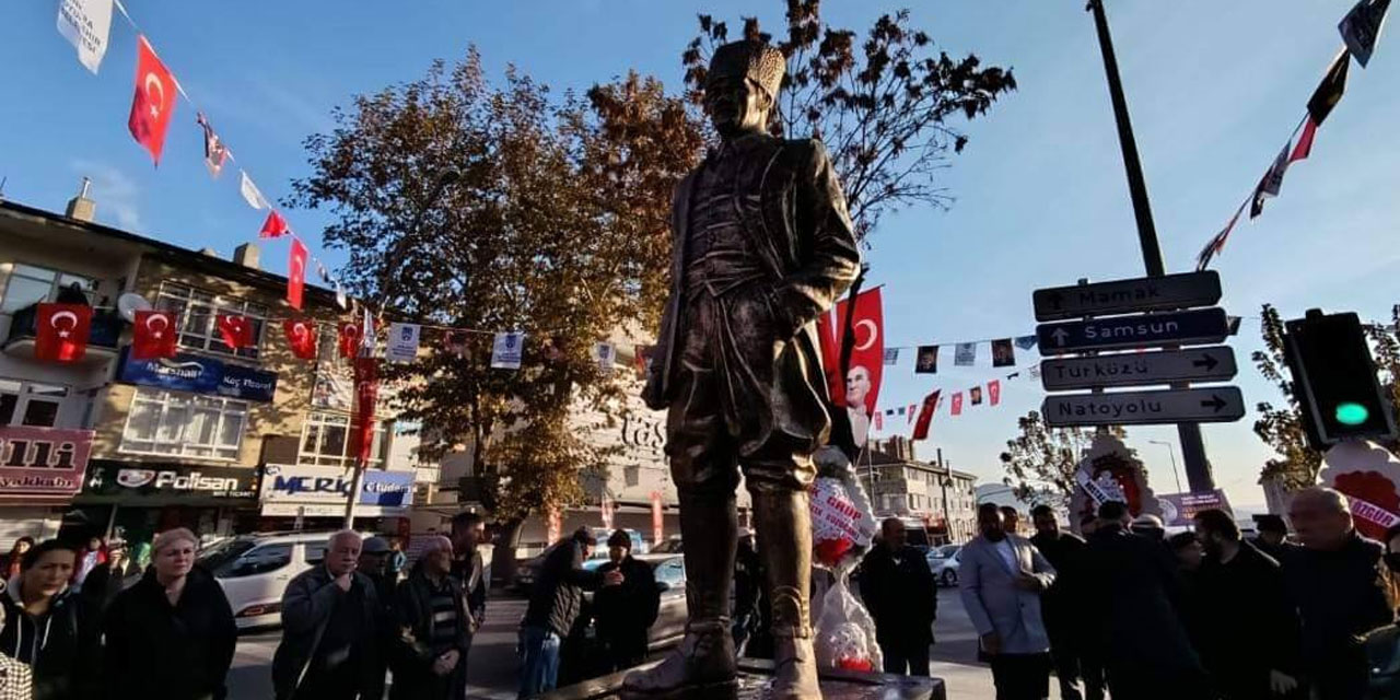 Mamak'ta Tuzluçayır Meydanı Atatürk Heykeli açıldı