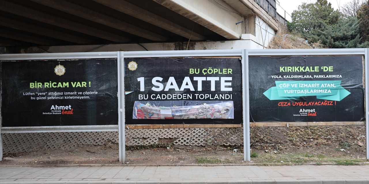 Kırıkkale Belediyesinden "Çöplü Bilboard" ile uyarı