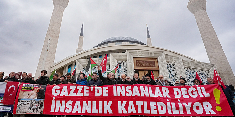 Ankara'da İsrail protestosu: Filistin halkı için dualar edildi