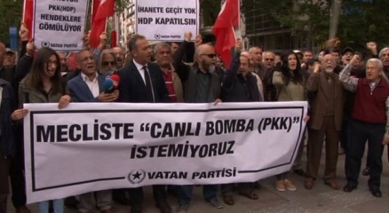 Başkent'te HDP protestosu: 'Meclis'te canlı bomba istemiyoruz'