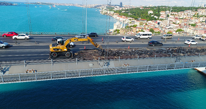 15 Temmuz Şehitler Köprüsü’ndeki çalışmalar havadan görüntülendi