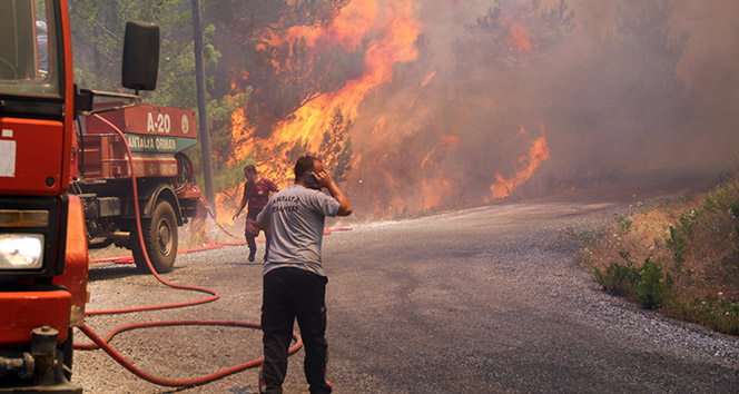 Alanya’da orman yangını, evler tahliye ediliyor