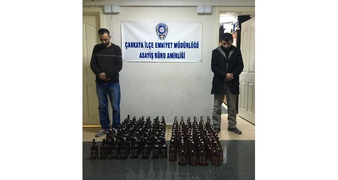 Ankara'da kaçak içki satan 2 kişi yakalandı