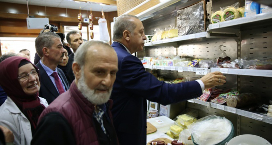 Cumhurbaşkanı Erdoğan alışverişte