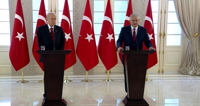 Yıldırım ve Bahçeli’den ortak basın toplantısı