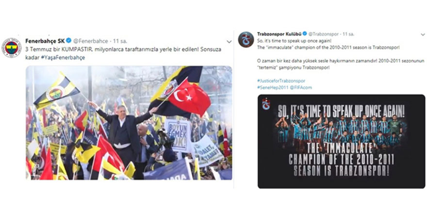 Fenerbahçe ve Trabzonspor'dan 3 Temmuz paylaşımı