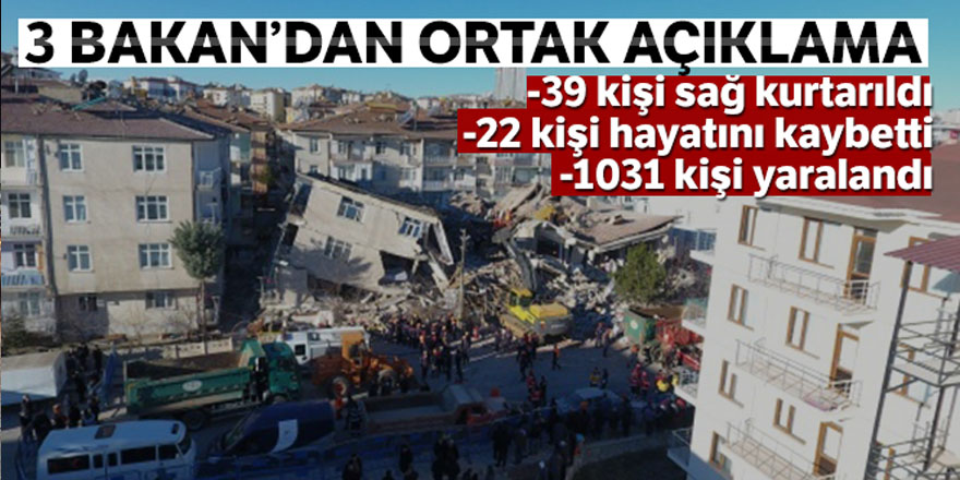 3 Bakan'dan ortak deprem açıklaması