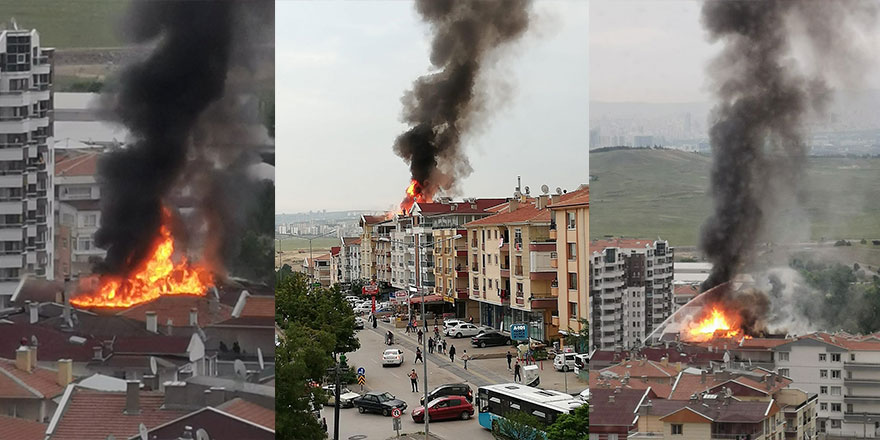 Başkent’te korkutan çatı yangını