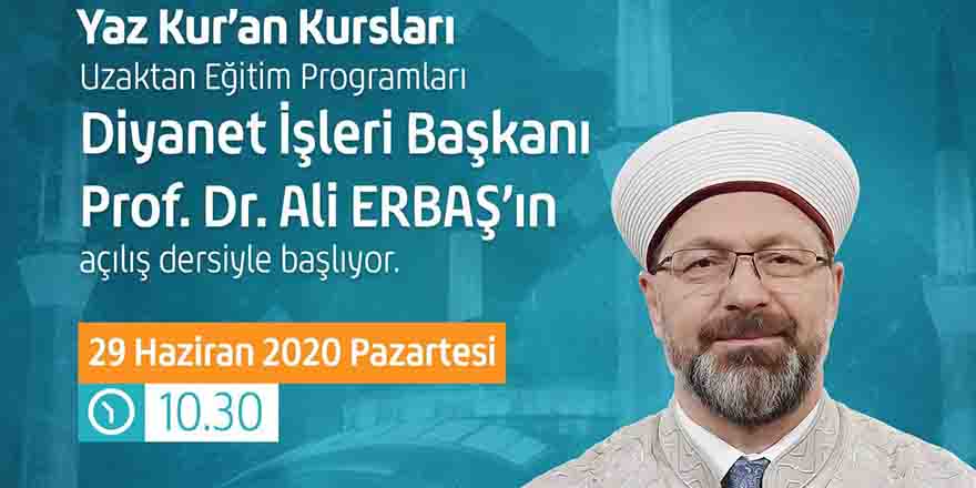 İlk ders, Diyanet İşleri Başkanı Erbaş’tan