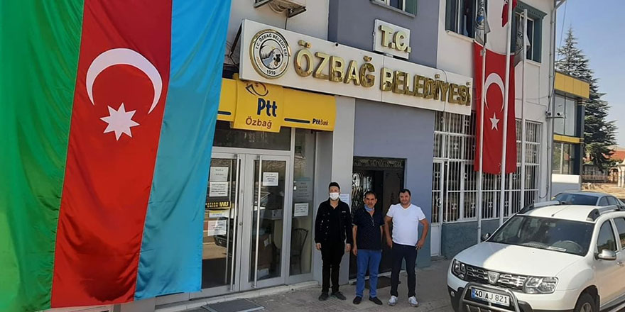 Özbağ Belediyesinden Azerbaycan'a bayraklı destek
