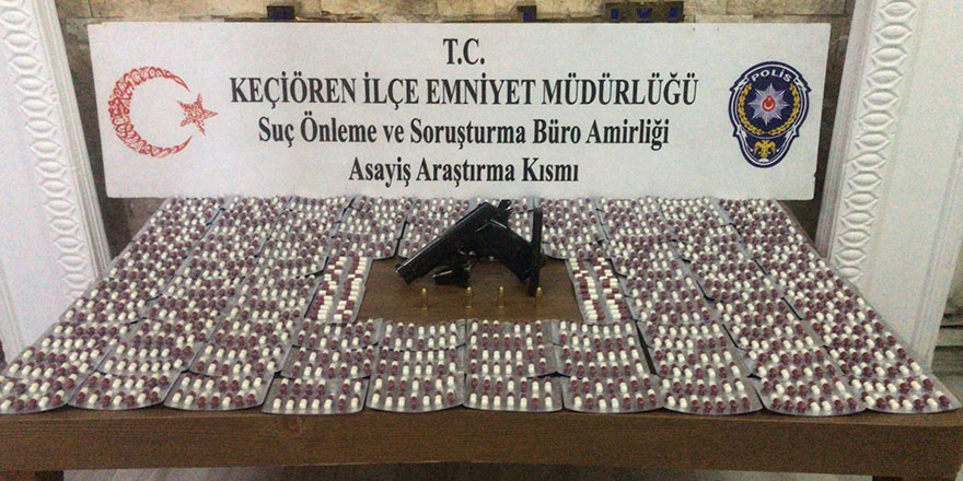 Ankara’da bin 800 adet uyuşturucu hap ele geçirildi