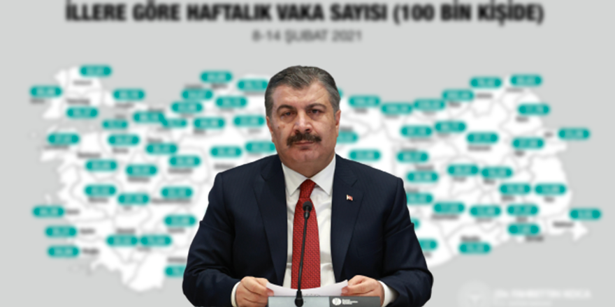 İşte illere göre haftalık vaka sayısı