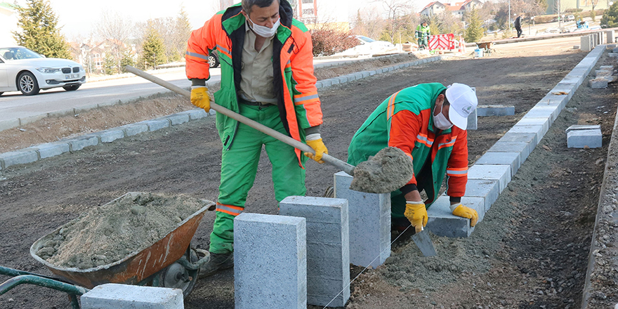 Çankaya Belediyesi’nden kaldırım çalışması