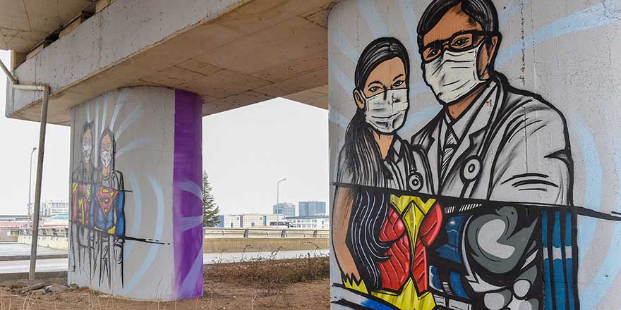 Başkent'te Tıp Bayramı için özel grafitiler
