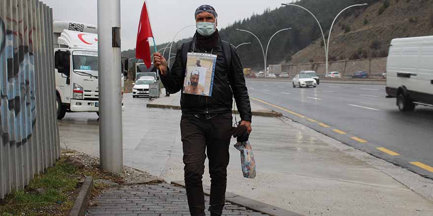 Adelet için Gaziantep'ten Ankara'ya yürüdü