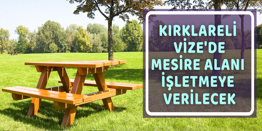 Kırklareli Vize'de C Tipi Mesire Alanı kiraya verilecek