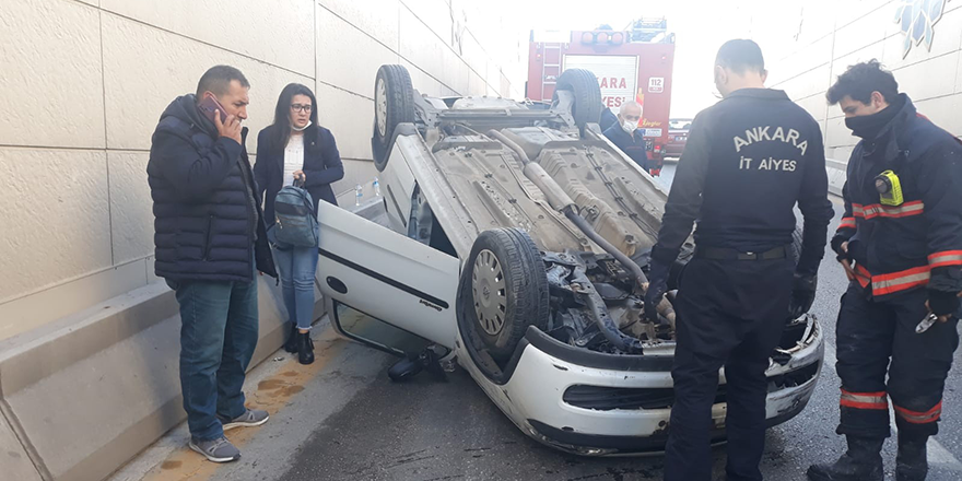 Ankara'da trafik kazası: 1 yaralı