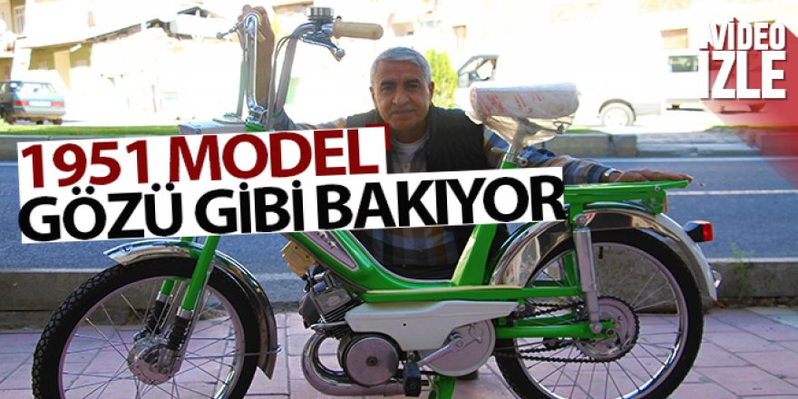 1951 model mobilete gözü gibi bakıyor