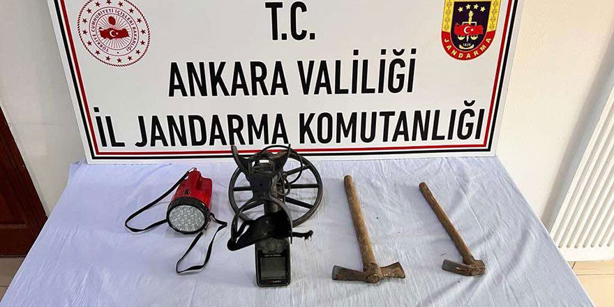 Ankara’da kaçak kazı yapan 2 kişi yakalandı