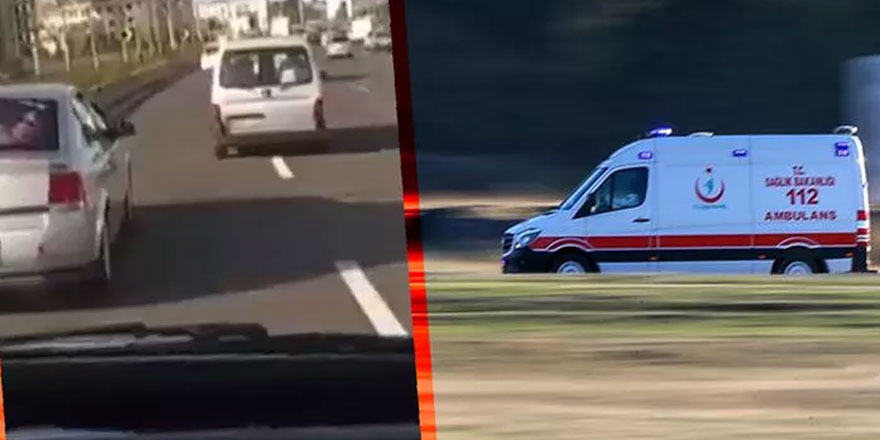 Düğün konvoyunda ambulansa yol vermediler