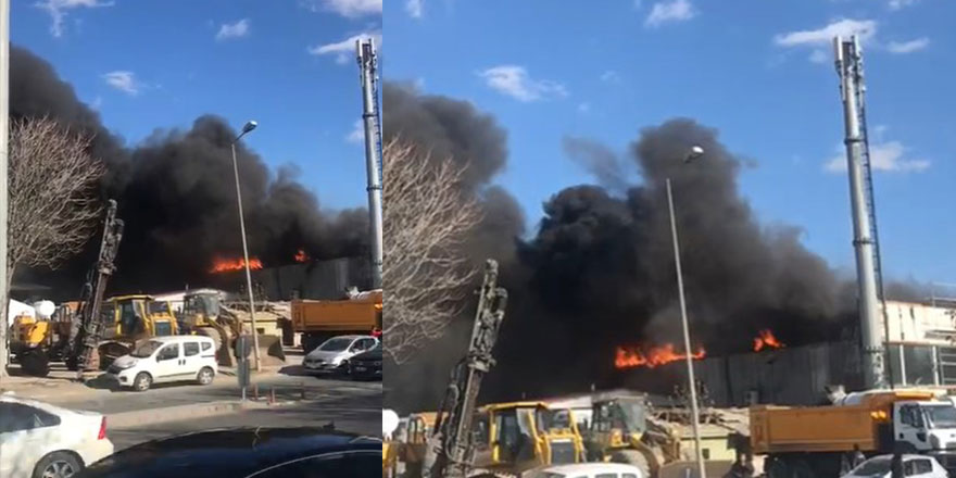 Ankara’da halı fabrikasında çıkan yangın paniğe sebep oldu