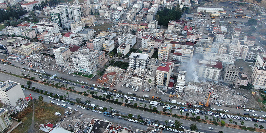 Deprem bölgesi İskenderun havadan görüntülendi