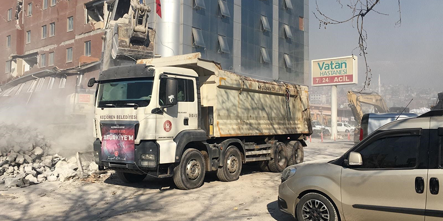 Keçiören iş makineleriyle deprem bölgesinde