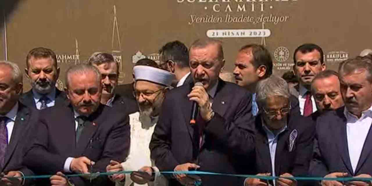 Cumhurbaşkanı, Sultanahmet caminin açılışında halka seslendi